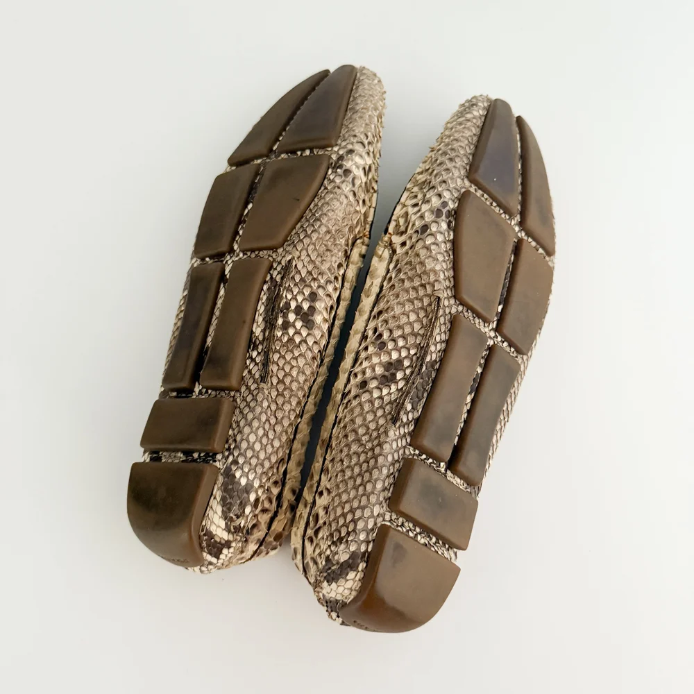 靴 PRADA Python Leather Strap Mules PRADA Python Leather Strap Mules